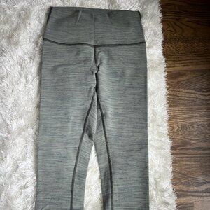 Lululemon crop blue and green stripped leggings